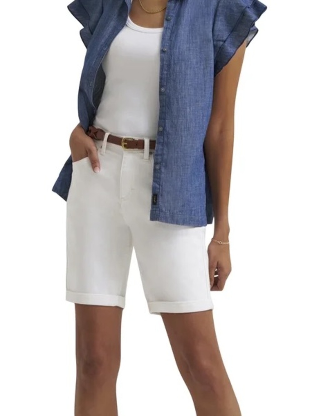 NWT,Lee,Bermuda Jean Shorts, 9” Inseam, Classic Fit, Vacation,Casual size 8 - Picture 2 of 5